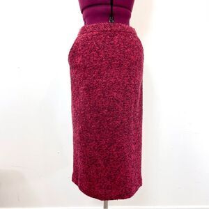 Vintage Pencil Skirt Wool Side Pockets Midi Length Skirt